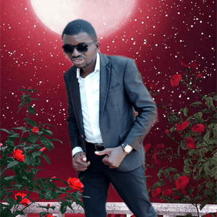 Flying Angel promotional photo featuring the artist and cover artwork for inspirational gospel songs